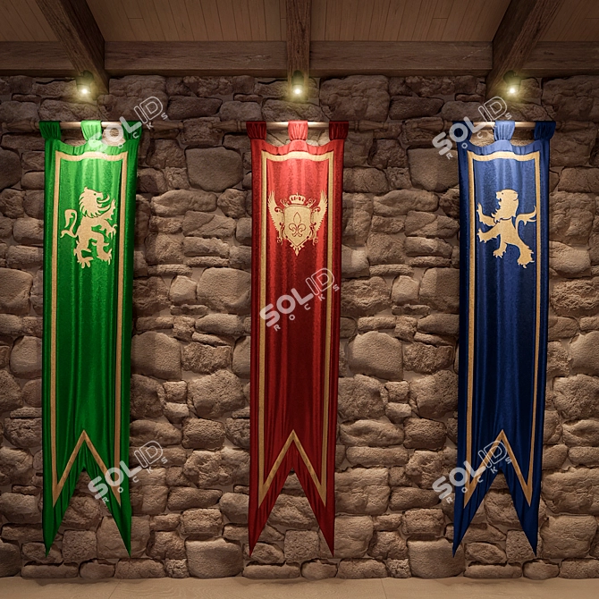 Medieval Banners of Power 3D model image 3