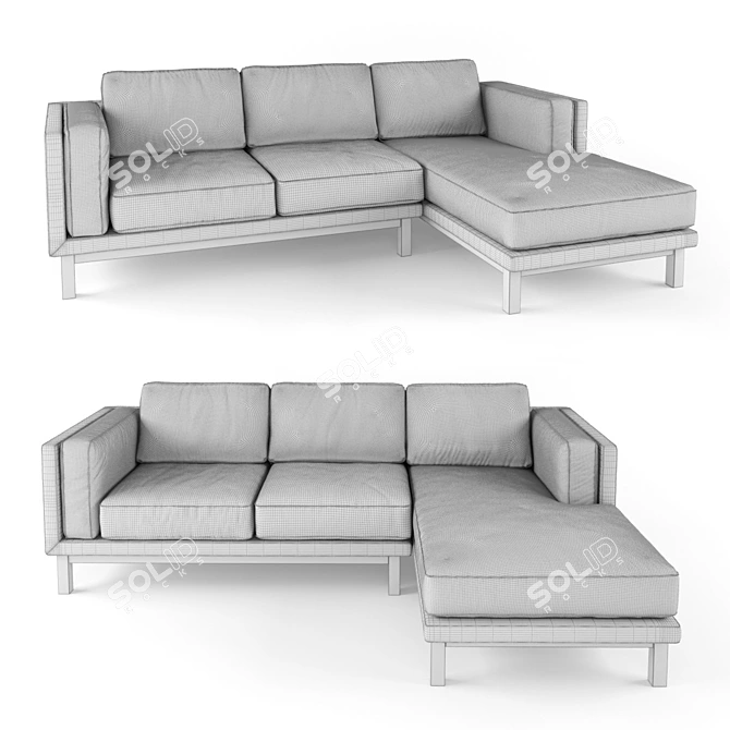 West Elm Dekalb Leather Sectional 3D model image 2