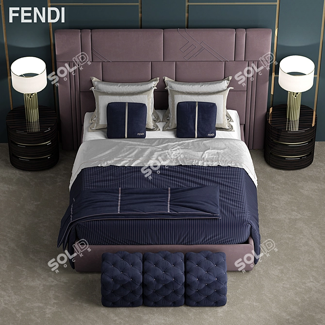 Luxury Fendi Nabucco Bed 3D model image 1