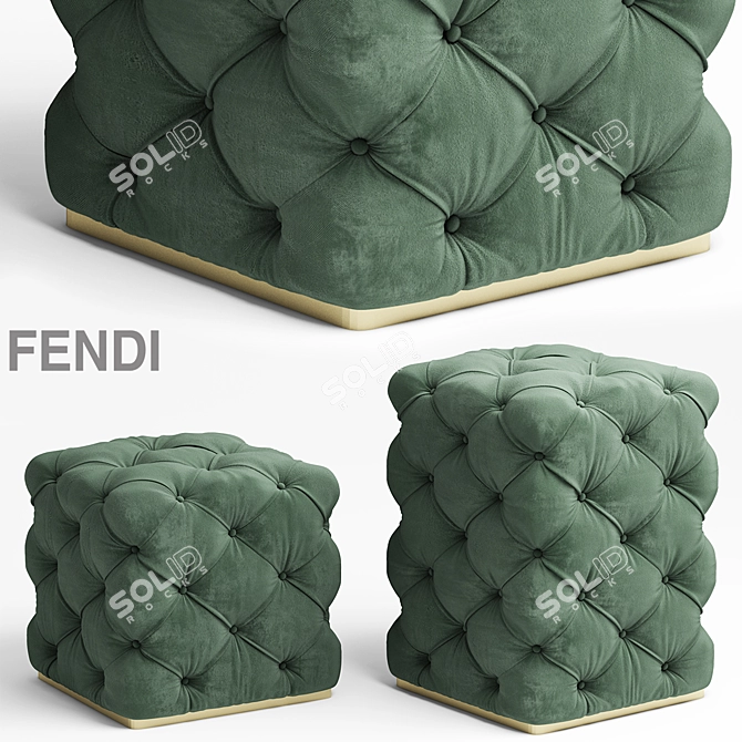 Luxury Fendi Ottoman: Poof Exquisite Comfort! 3D model image 1