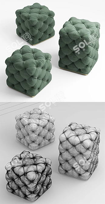 Luxury Fendi Ottoman: Poof Exquisite Comfort! 3D model image 3