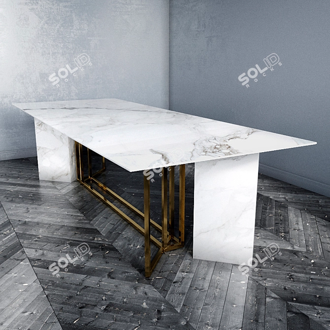 Luxury Marble Dining Table: Meridiani Plinto 3D model image 1