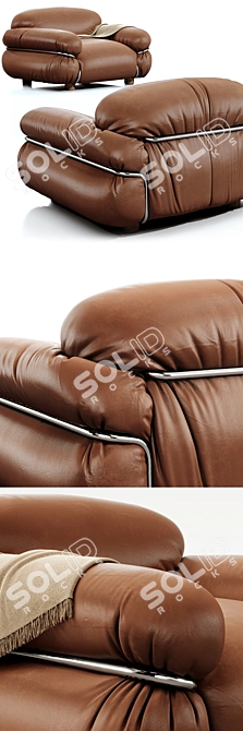 Stylish Tacchini SESANN Armchair: Sleek Design & Comfort 3D model image 2