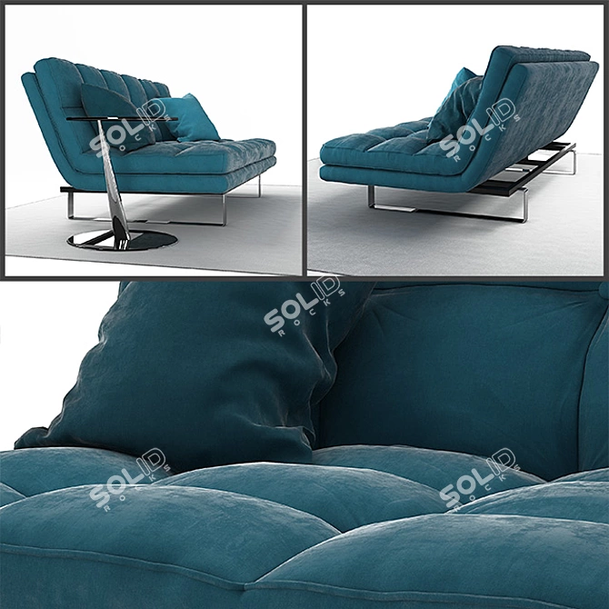 "Stacy" Extendable Sofa & "Play" Side Table Set 3D model image 2