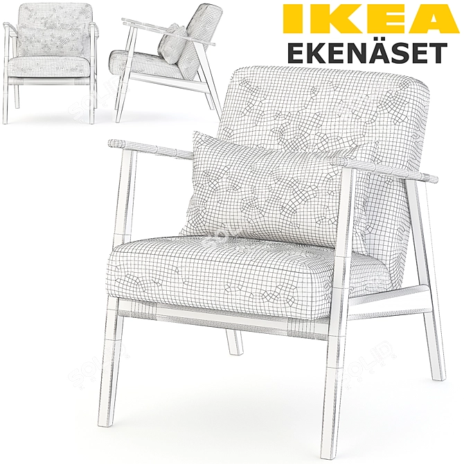Elegant and Comfortable: IKEA EKENÄSET Chair 3D model image 3