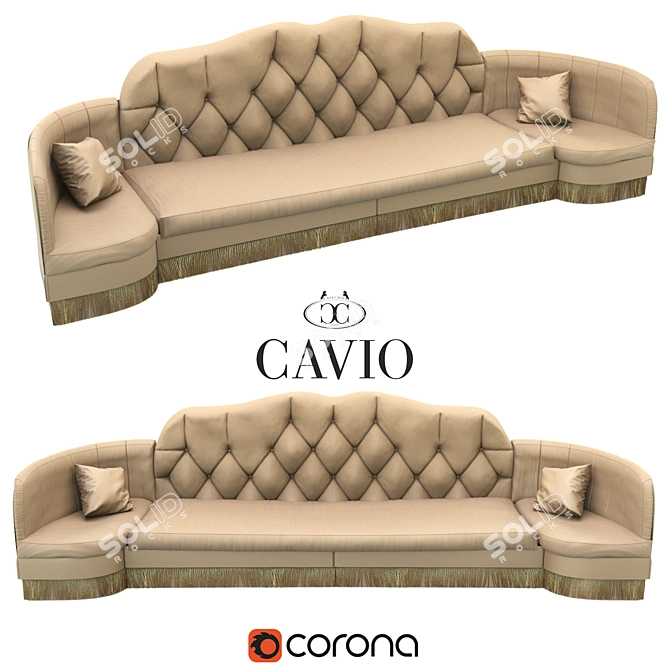 Luxury Art Deco Sofa: Gatsby 3D model image 1