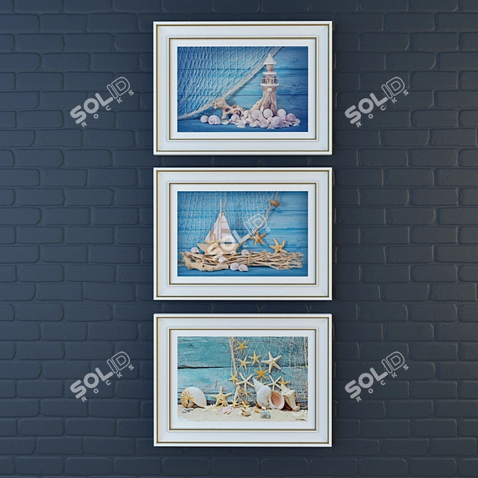 Seaside Treasures: Maritime-inspired Art Collection 3D model image 2