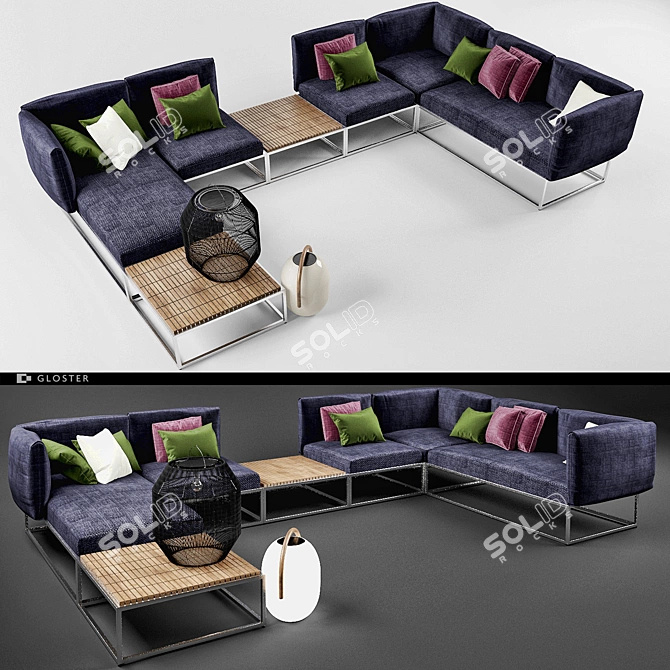 Gloster Cloud: Modular Sofa Collection & Ambient Lamps 3D model image 1