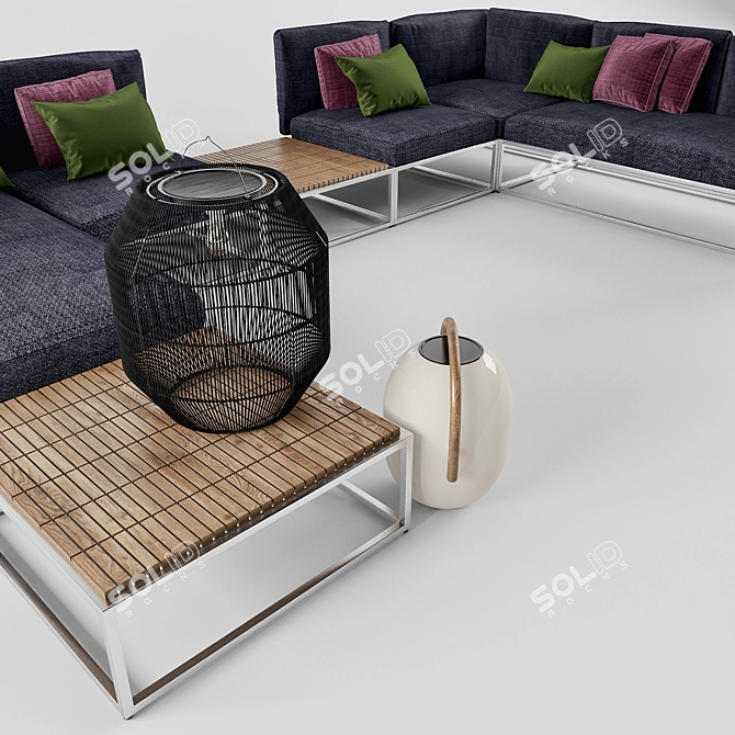 Gloster Cloud: Modular Sofa Collection & Ambient Lamps 3D model image 2