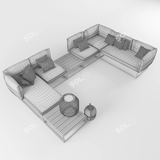 Gloster Cloud: Modular Sofa Collection & Ambient Lamps 3D model image 3