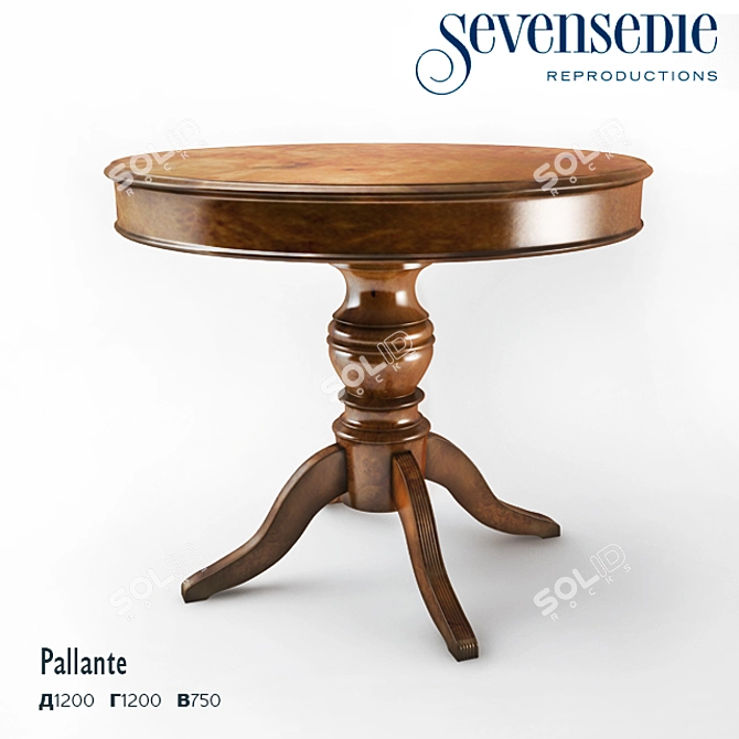 Elegante Tavolo Pallante 3D model image 1