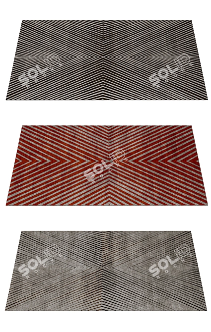 Hand Knotted Tibetan Rug: 3 Textures, 4 Sizes 3D model image 2