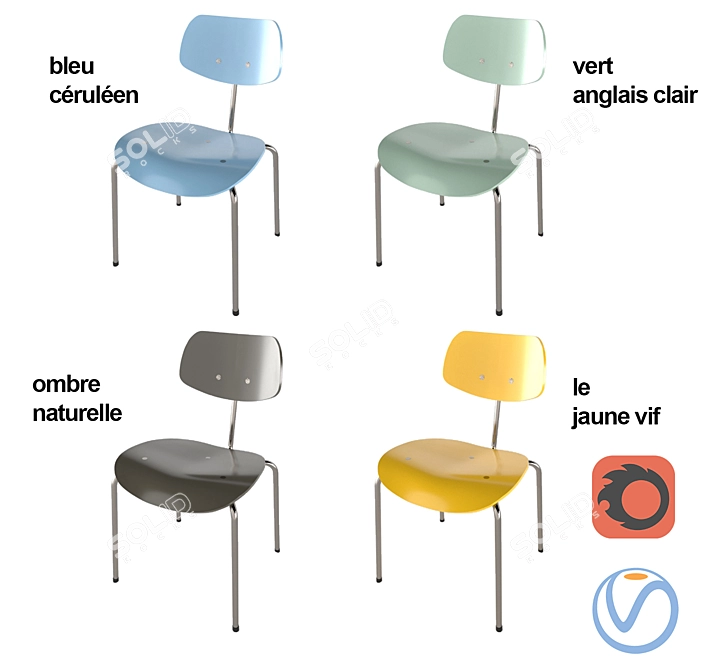 Eiermann's SE 68 SU: Versatile Stacking Chair 3D model image 1