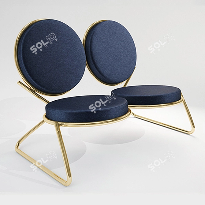 Compact Dual Pad Sofa 3D model image 2