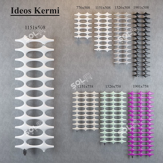 Ideos Kermi Water Heated Towel Rail 3D model image 1