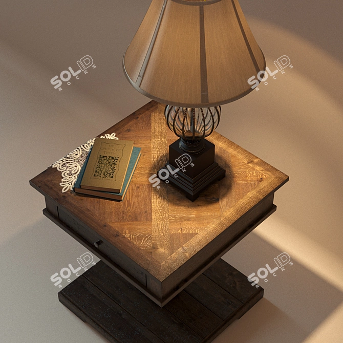 Ashley Zalarah: Table & Ondreya Lamp Set 3D model image 2