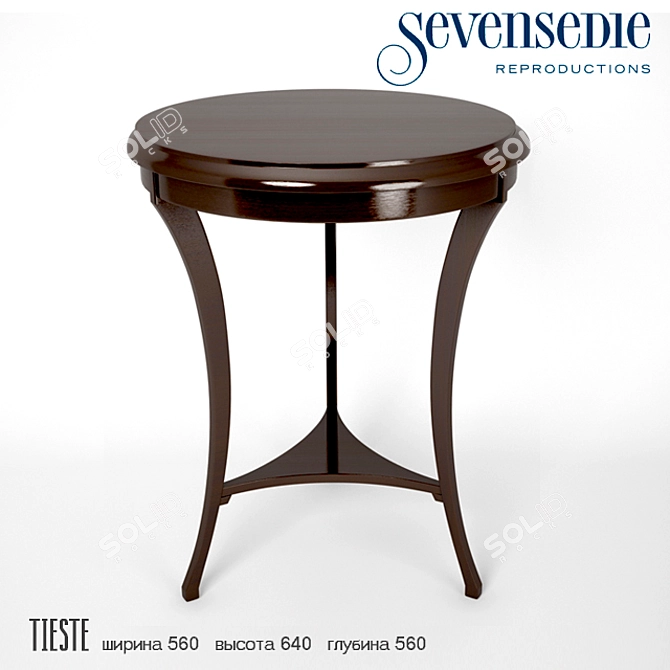 Elegant Seven Sedie Table Set 3D model image 1