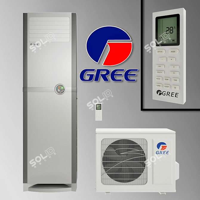 GREE Cooling Bay Split Air Conditioner 3D model image 1