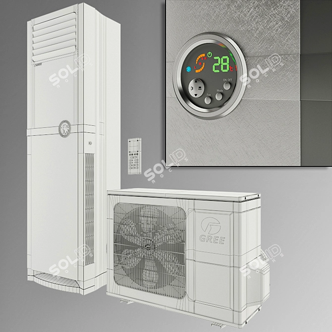 GREE Cooling Bay Split Air Conditioner 3D model image 3