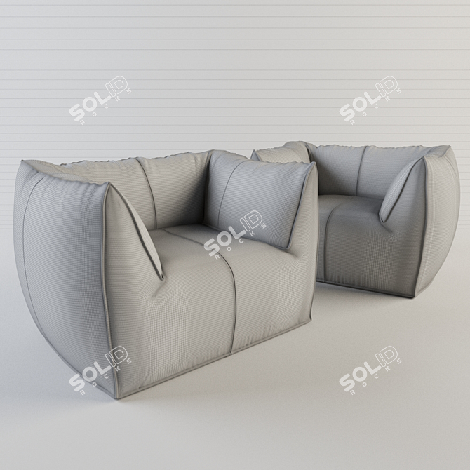 Elegant Bamboo Armchair 3D model image 2