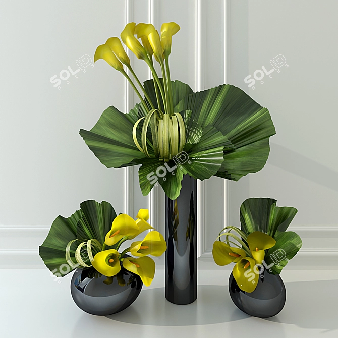 Sunny Yellow Calla Lily 3D model image 1