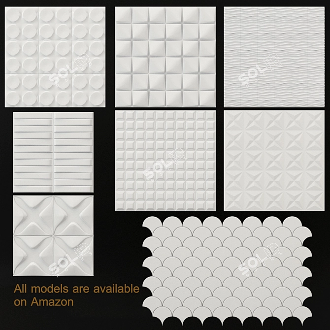 3D Panel Collection 2: Stunning Wall Decor 3D model image 1