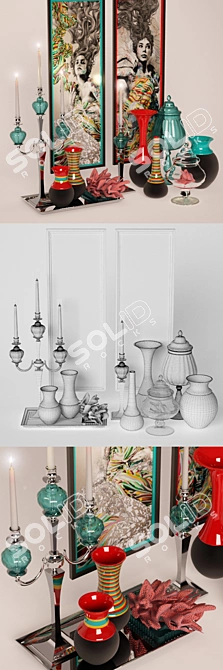 Elegant Home Decor Set 3D model image 3