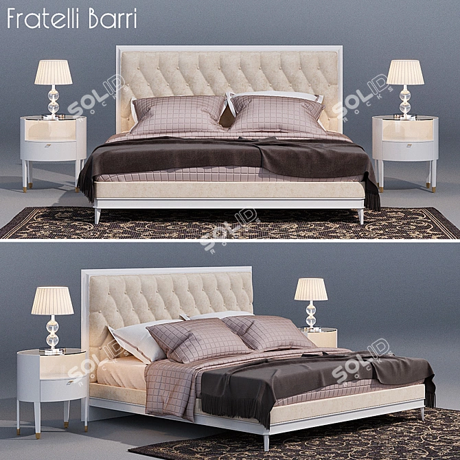 Modern Italian Bed Set with Fratelli Barri Mestre 3D model image 1