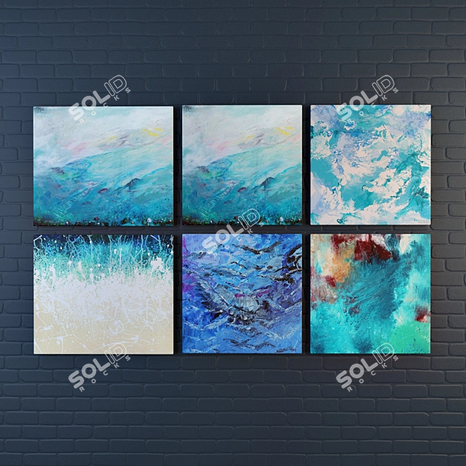 Seaside Abstractions: Art Collection 3D model image 2