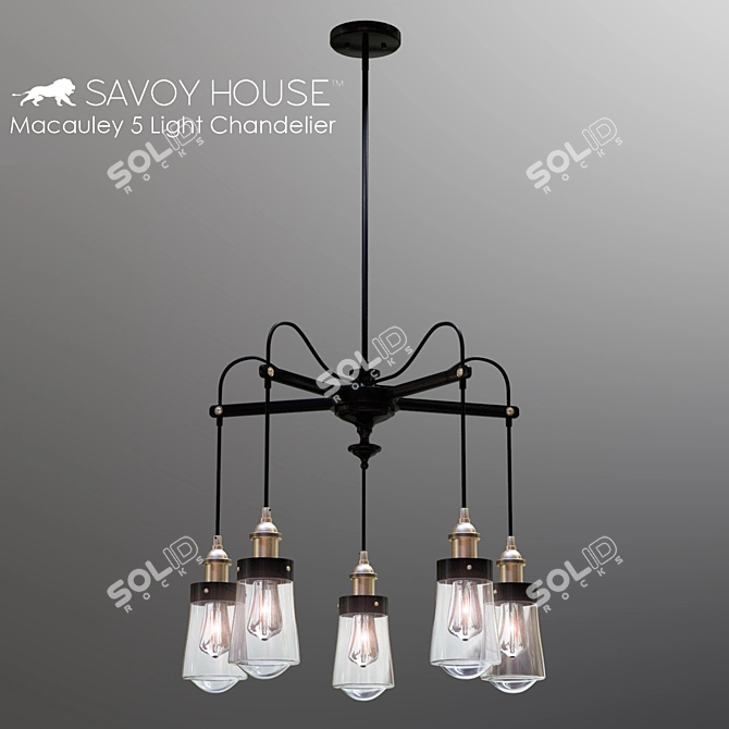 Elegant Macauley Chandelier 3D model image 1