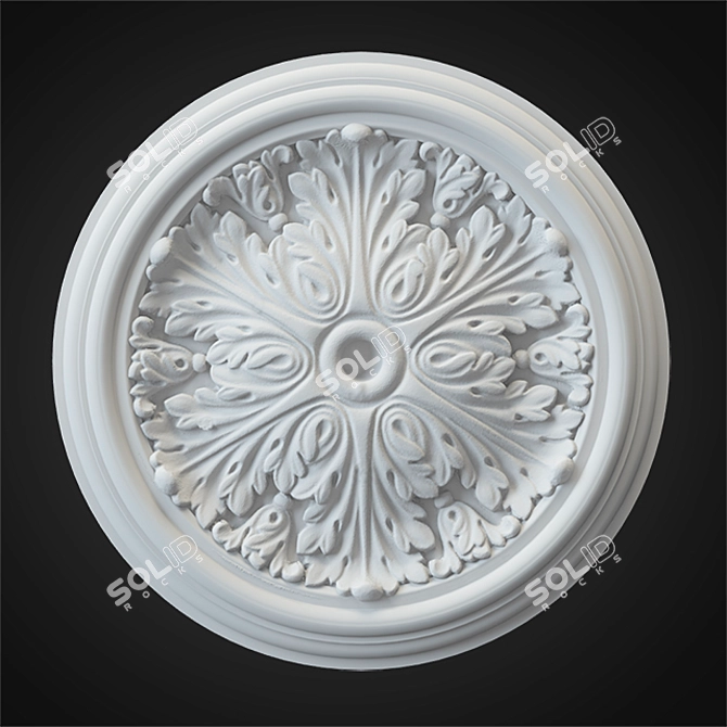 Elegant Gypsum Rosette 3D model image 1
