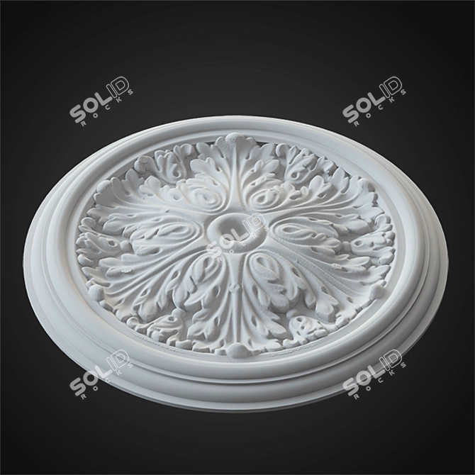 Elegant Gypsum Rosette 3D model image 2