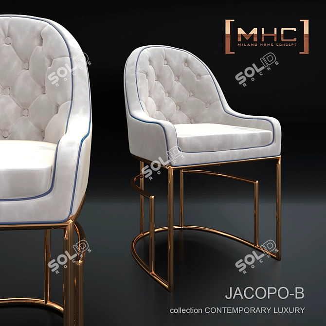 Luxury Deco Chair: Jacopo-B 3D model image 1