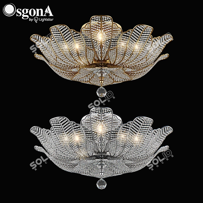 Elegant Riccio Osgona Ceiling Light 3D model image 1