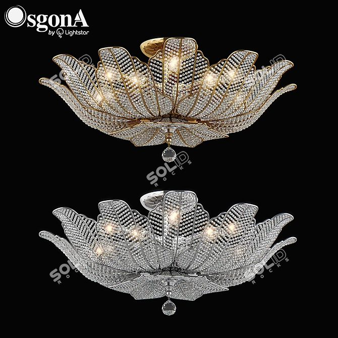 Elegant Riccio Osgona Ceiling Chandelier 3D model image 1
