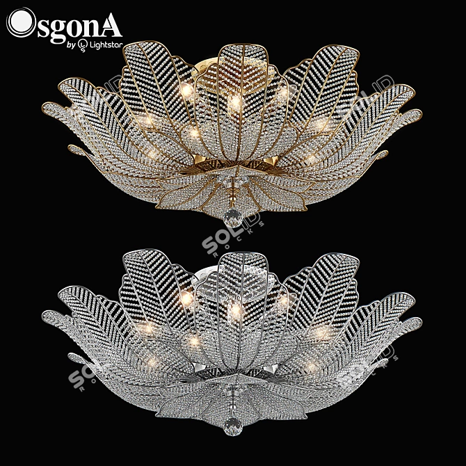 Elegant Crystal Ceiling Chandelier 3D model image 1