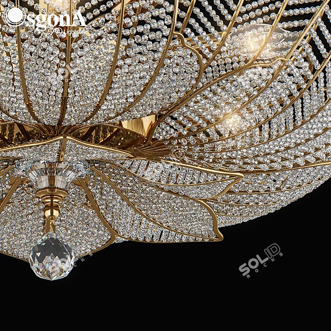 Elegant Crystal Ceiling Chandelier 3D model image 2