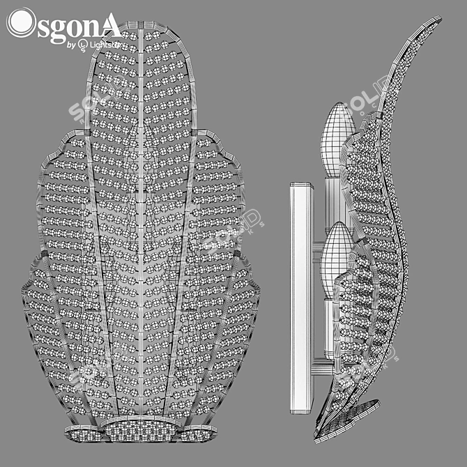 Riccio Osgona Crystal Chandelier 3D model image 3
