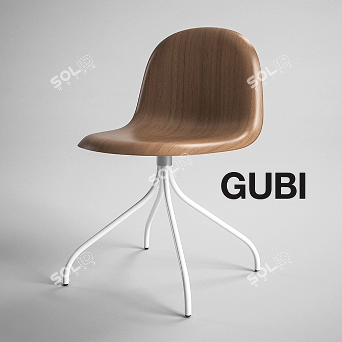 Elegance meets comfort: Gubi Chair 3D model image 1
