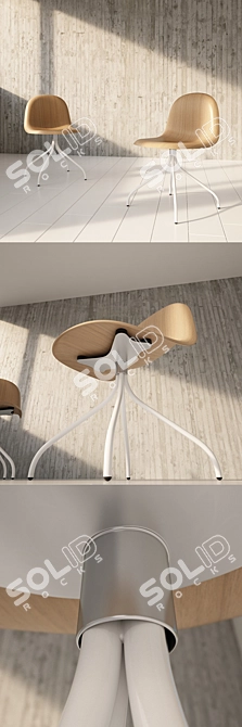 Elegance meets comfort: Gubi Chair 3D model image 2