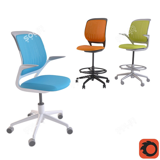 SteelCase Cobi Office Chair: Modern, Versatile, and Comfortable 3D model image 1