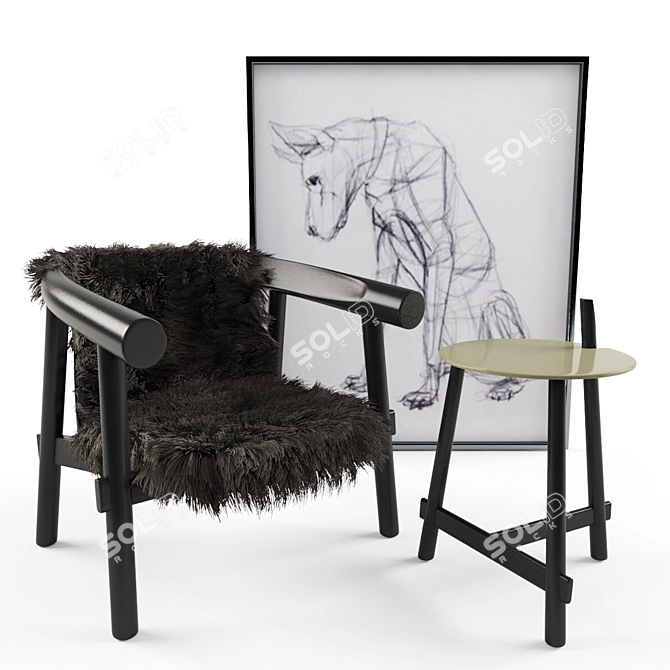 Modern Coedition Altay Chair & Table 3D model image 1
