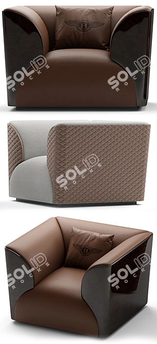 Luxury Bentley Home Winston Armchair 3D model image 2