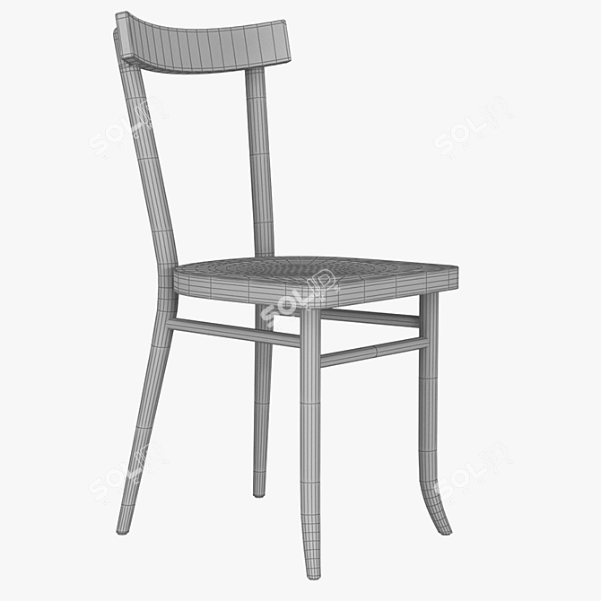 Modern Cole Wood Dining Chair 3D model image 2