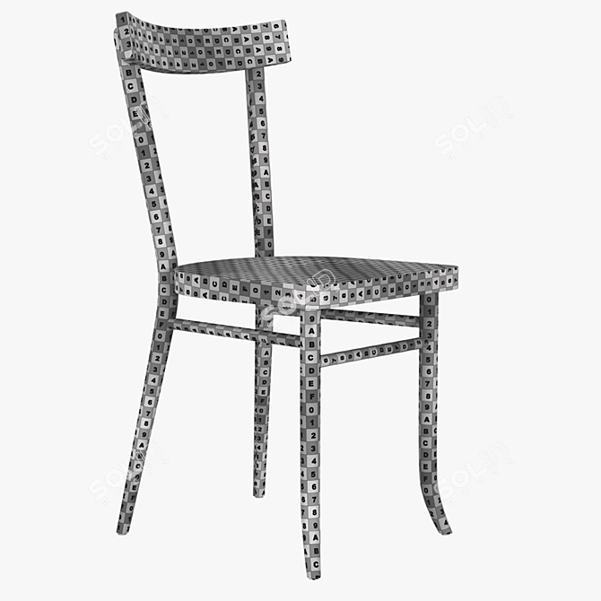 Modern Cole Wood Dining Chair 3D model image 3