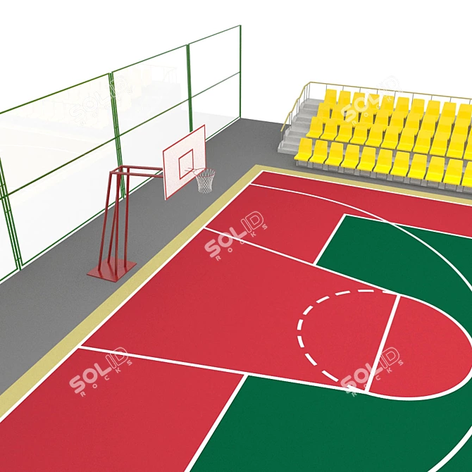 Precision Court: Complete Basketball Arena 3D model image 2