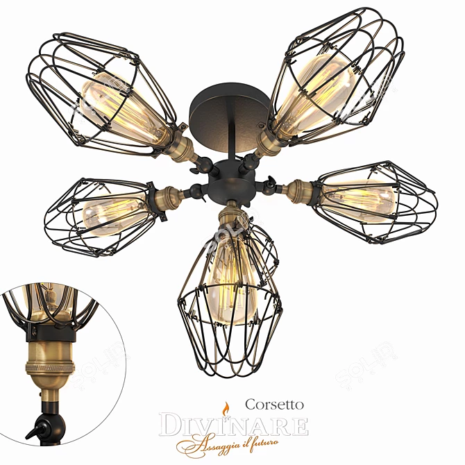 Industrial Elegance: Divinare Corsetto Lighting 3D model image 1