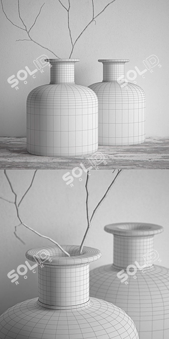 Elegant NORDAL Ring Deco Bottles 3D model image 3