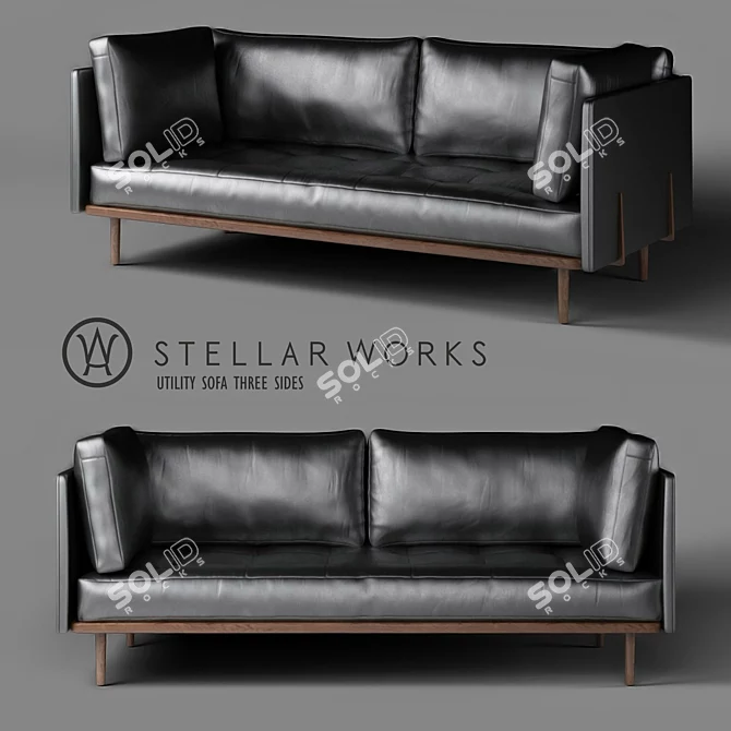 Versatile Comfort: Stellar Works Utility Sofa 3D model image 1