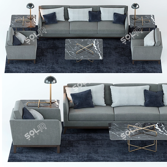 Transform your space with Metaphore Sofa and Armchair 3D model image 1